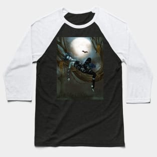 In the darkness of the night, dark fairy with crow Baseball T-Shirt